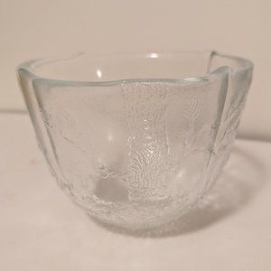Vintage Clear Sea of Sweden Embossed Glass Bowl by Renate Stock